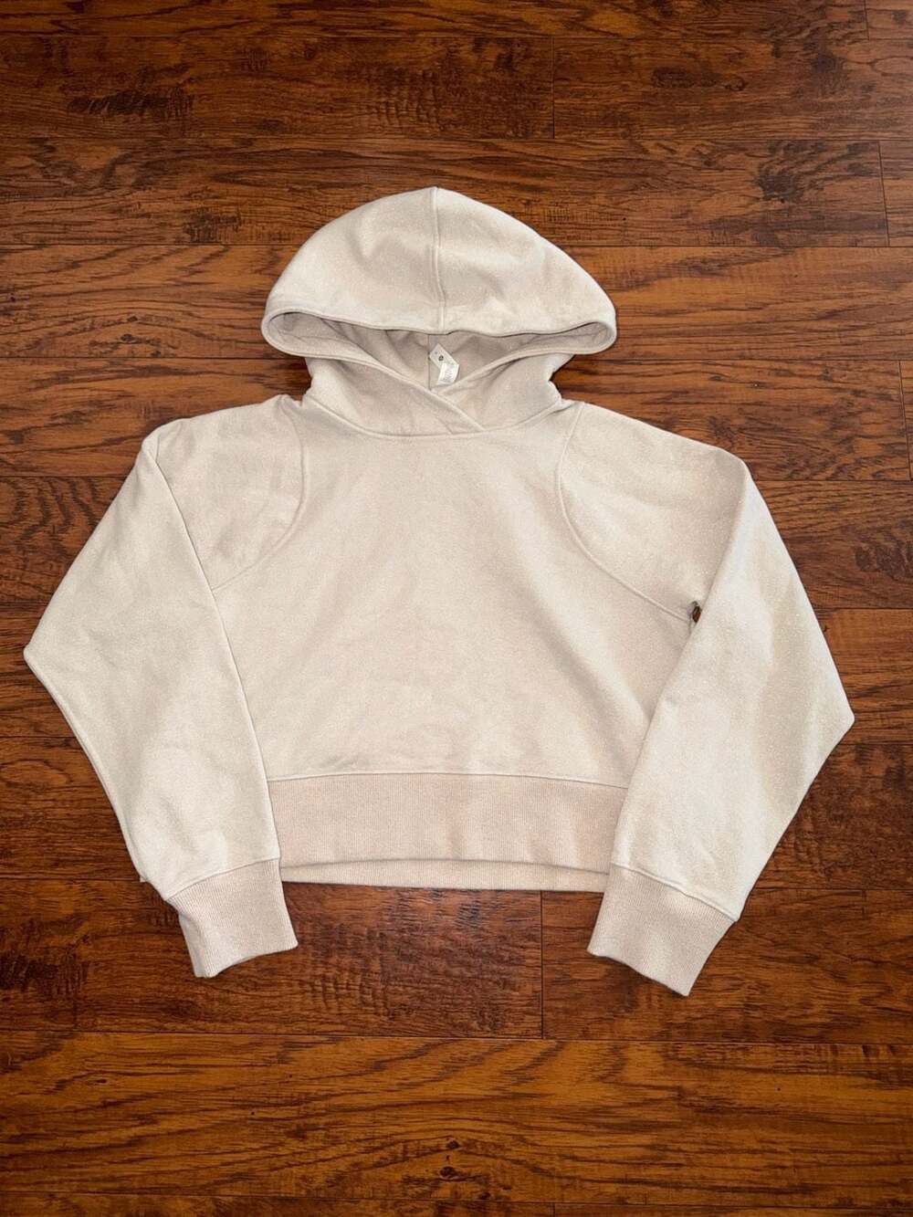 Lululemon Loungeful Cropped Hoodie *Spark Bone Beige Glitter Shimmer